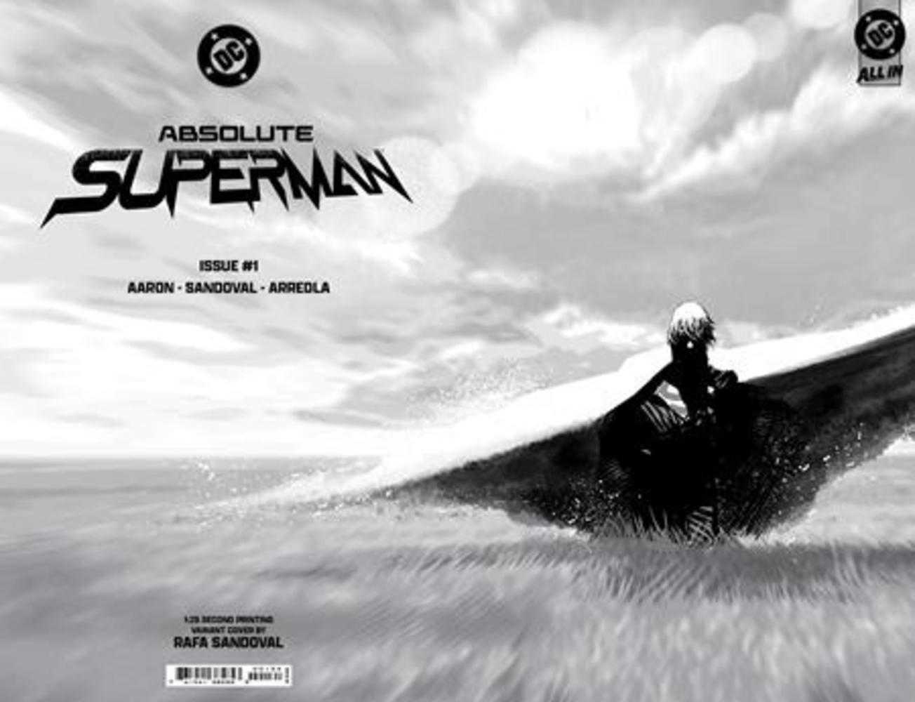 Absolute Superman #1 2nd Print Cover D 1 in 25 Rafa Sandoval Concept Wraparound Card Stock Variant | Odin's Place