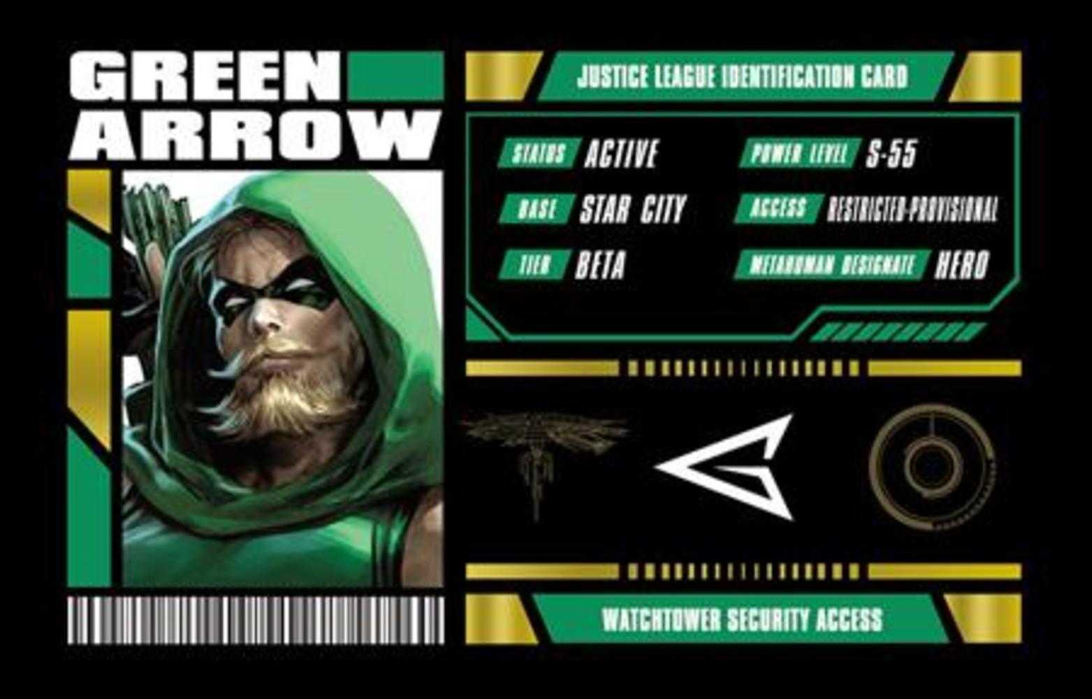Green Arrow Justice League Membership Card Opt-In Bundles Of 25 (Free) | Odin's Place