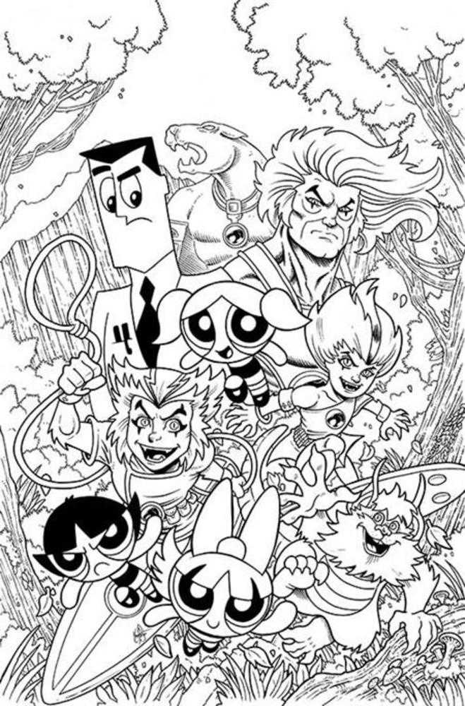 Thundercats Powerpuff Girls #2 Cover N 1 in 10 Ken Haeser Foc Bonus Line Art Full Art Variant | Odin's Place