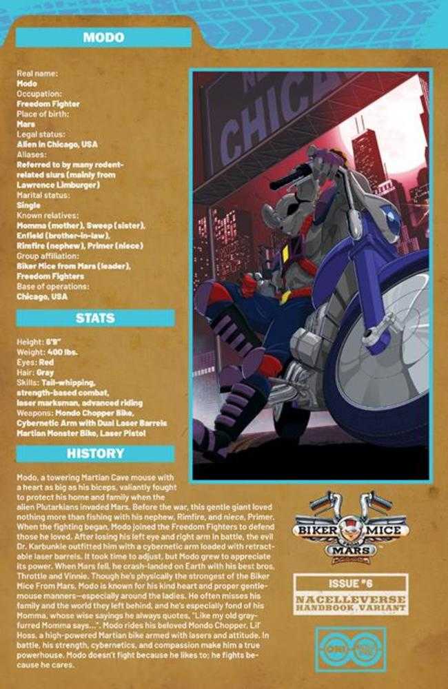 Biker Mice From Mars (2025) #6 Cover B Patrick Spaziante Handbook Variant | Odin's Place