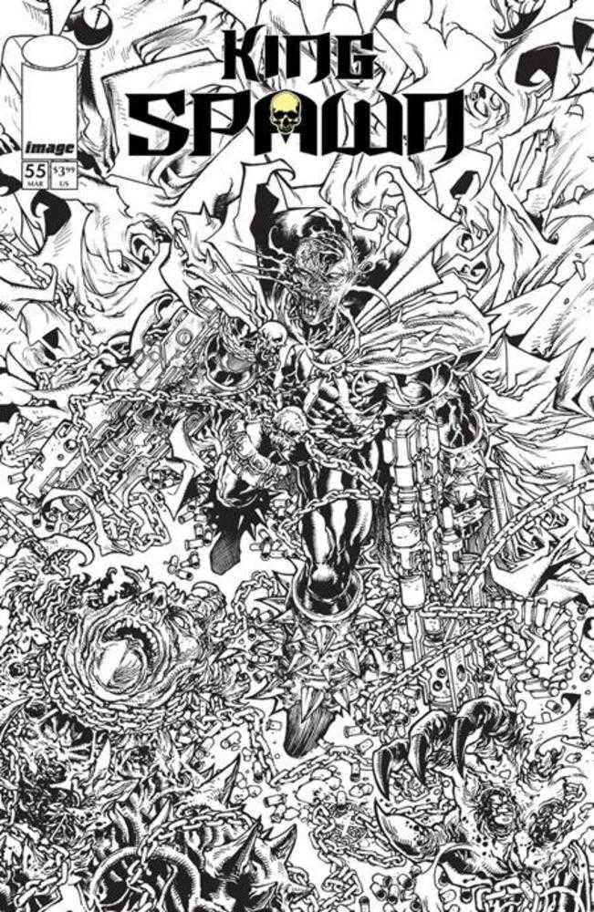 King Spawn #55 Cover B Harvey Tolibao Black & White Variant | Odin's Place