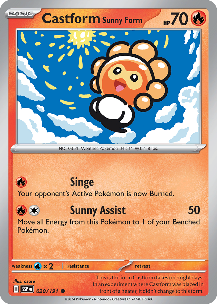 Castform Sunny Form (020/191) [Scarlet & Violet: Surging Sparks] | Odin's Place