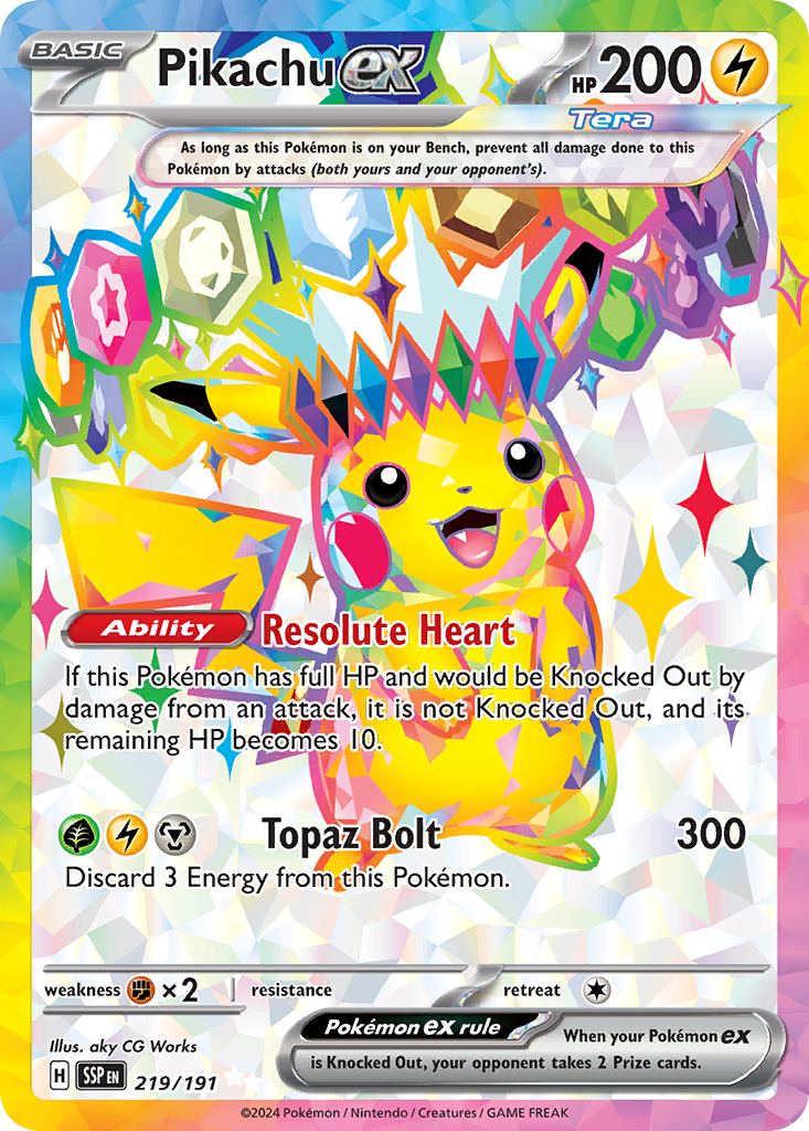 Pikachu ex (219/191) [Scarlet & Violet: Surging Sparks] | Odin's Place
