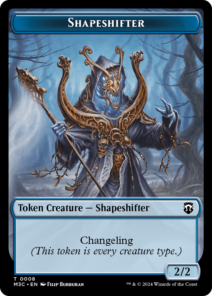 Shapeshifter (0008) (Ripple Foil) // Dragon Double-Sided Token [Modern Horizons 3 Commander Tokens] | Odin's Place