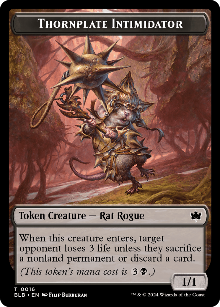 Thornplate Intimidator Token [Bloomburrow Tokens] | Odin's Place
