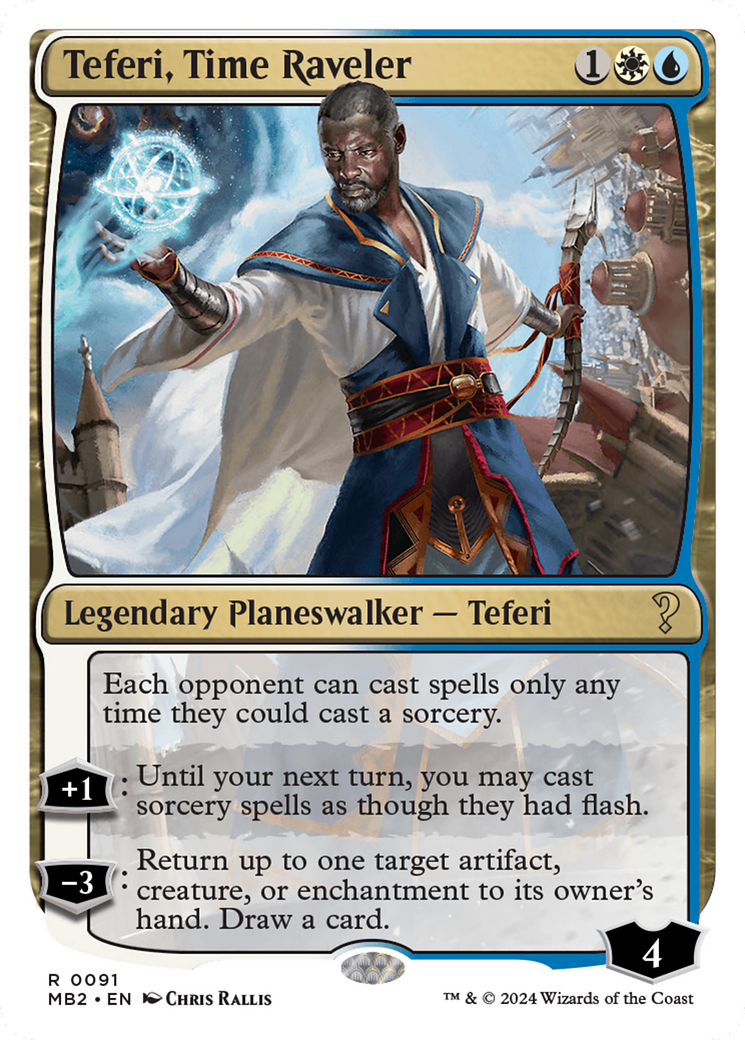 Teferi, Time Raveler (White Border) [Mystery Booster 2] | Odin's Place