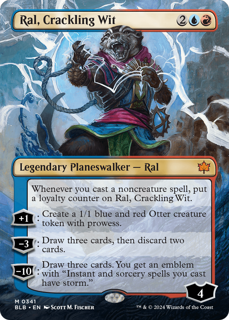 Ral, Crackling Wit (Borderless) [Bloomburrow] | Odin's Place