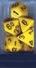 Chessex 25402 Opaque Yellow and Black Poly 7 Dice Set | Odin's Place