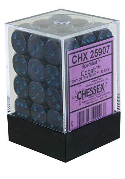 Chessex Speckled Golden Cobalt 12mm D6 Block 36 ct | Odin's Place