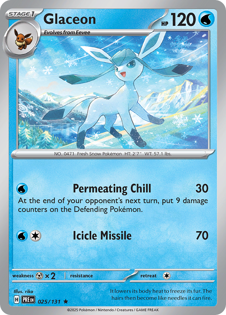 Glaceon (025/131) (Master Ball Pattern) [Scarlet & Violet: Prismatic Evolutions] | Odin's Place