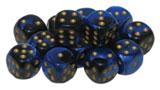 Chessex 26635 Gemini: 16mm d6 Block Black and Blue with Gold and Black | Odin's Place
