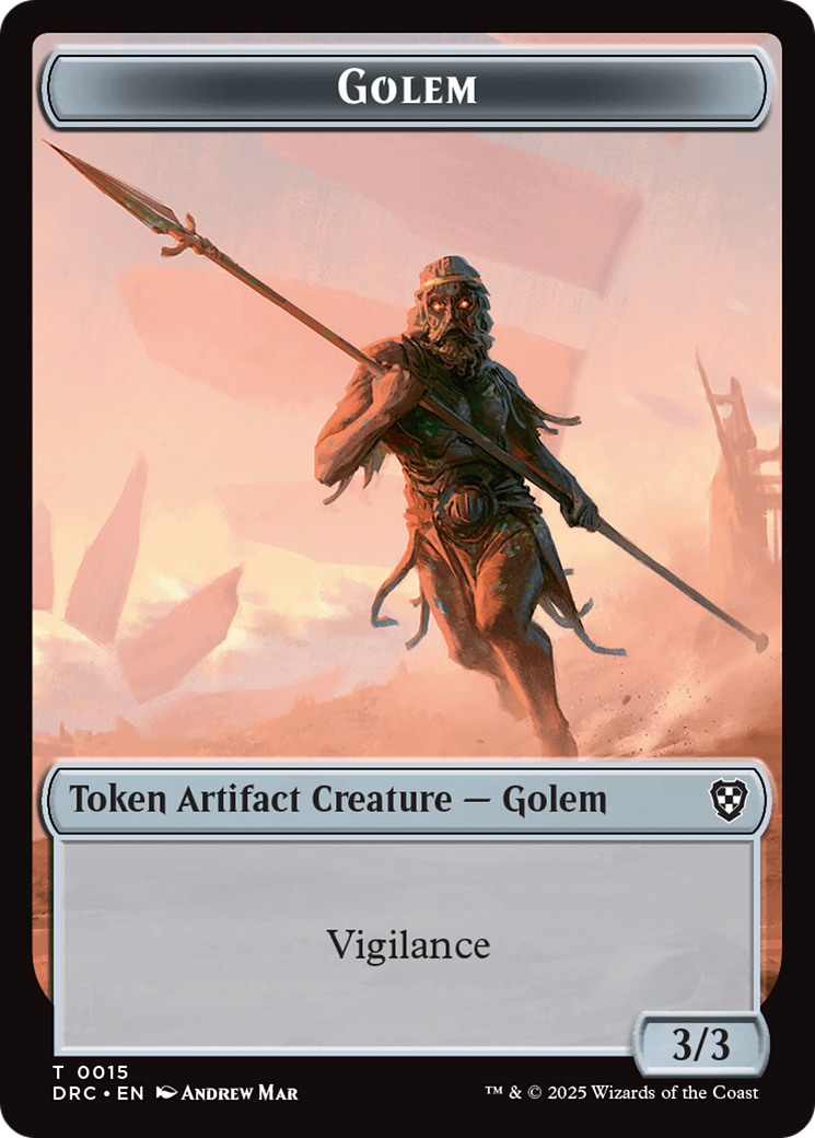 Golem (0015) // Thopter (0009) Double-Sided Token [Aetherdrift Tokens] | Odin's Place