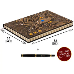 QMDirect 3D Faux-Leather Notebook / Journal - Gold Phoenix | Odin's Place