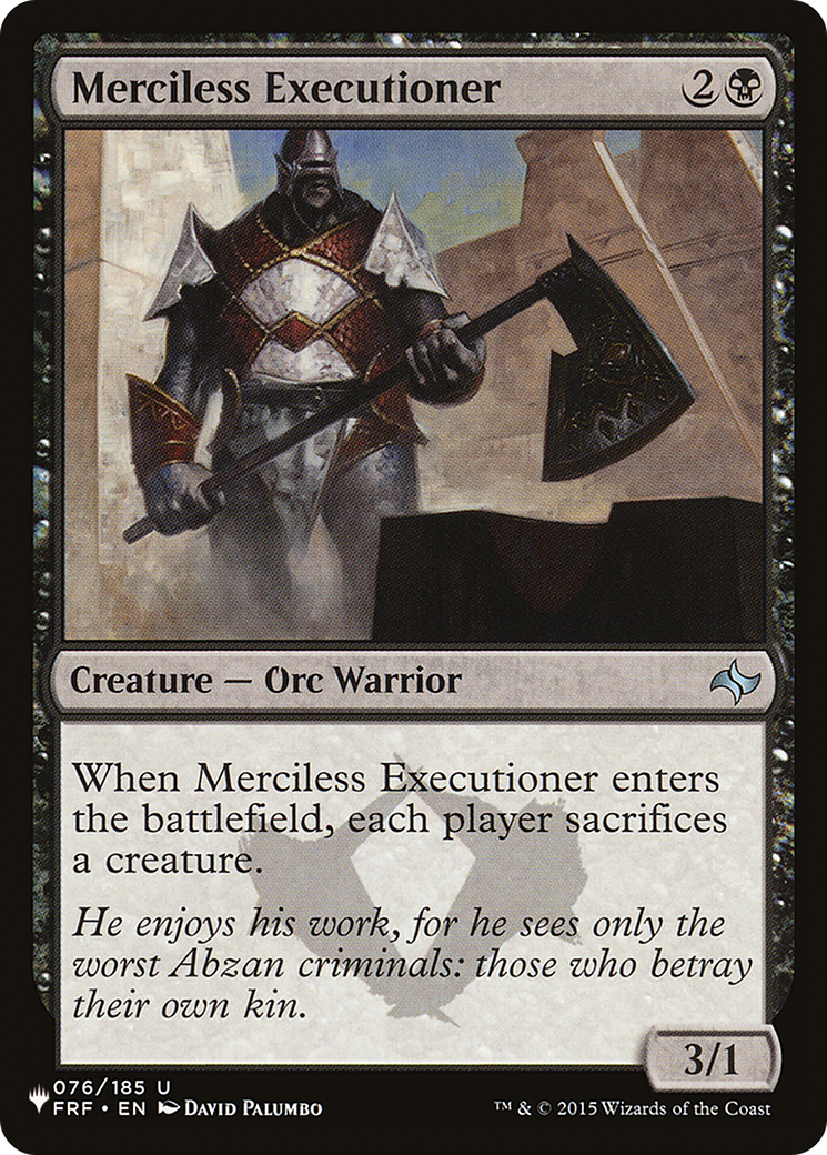 Merciless Executioner [The List] | Odin's Place