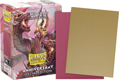 Dragon Shields: (100) Matte Dual - 25th Special Edition Red / Gold | Odin's Place