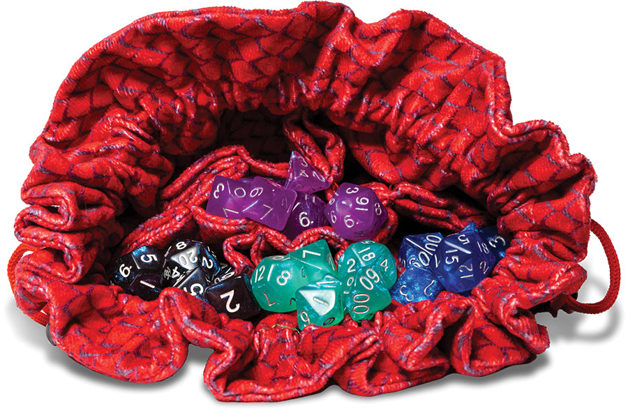 DO NOT USE - Fanroll Dragon Storm Velvet Compartment Dice Bag: Red Dragon Scales | Odin's Place