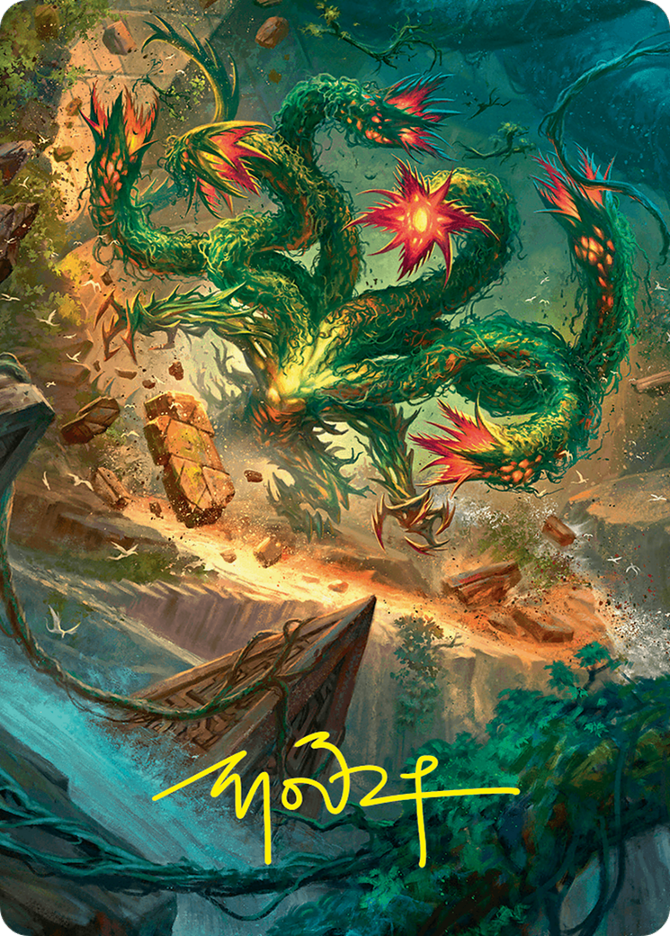 Mossborn Hydra Art Card (42/54) (Gold-Stamped Signature) [Foundations Art Series] | Odin's Place