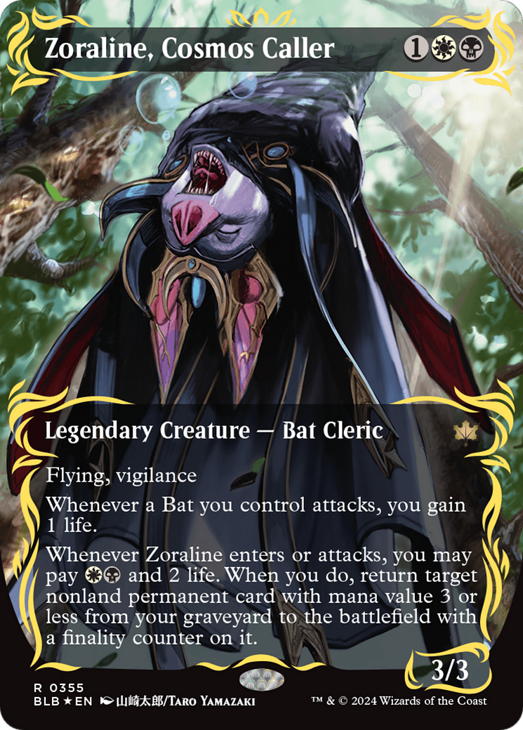 Zoraline, Cosmos Caller (Borderless) (Raised Foil) [Bloomburrow] | Odin's Place