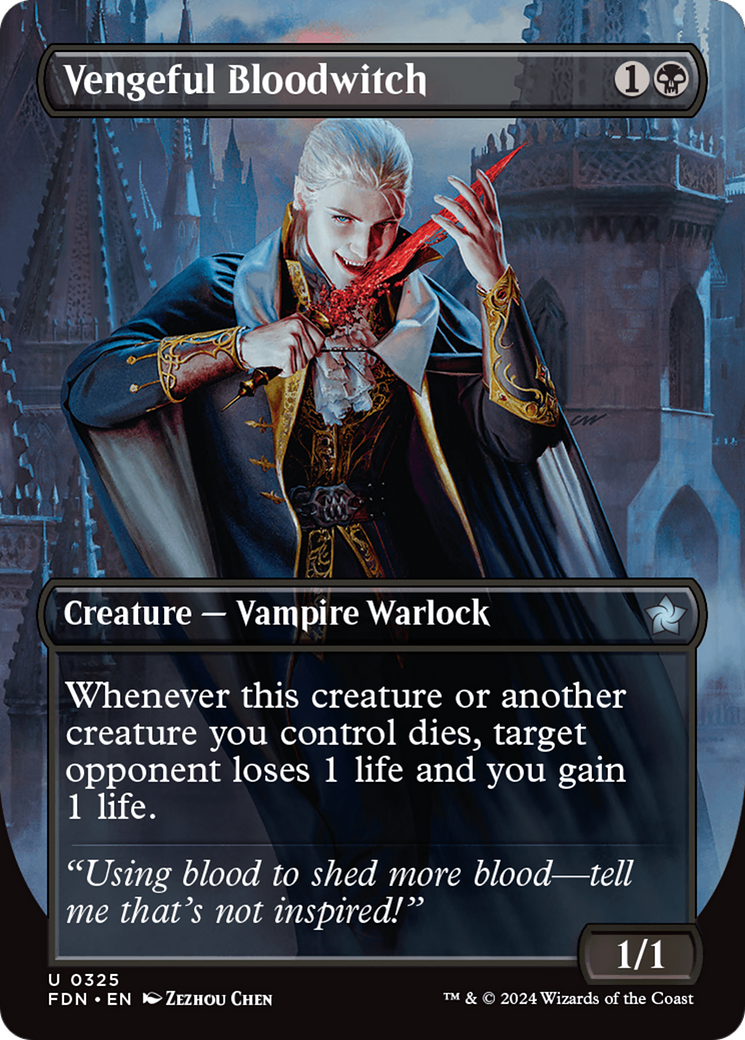 Vengeful Bloodwitch (Borderless) [Foundations] | Odin's Place