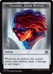 Emblem - Chandra, Spark Hunter // Vehicle Double-Sided Token [Aetherdrift Tokens] | Odin's Place