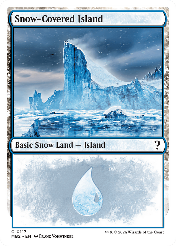 Snow-Covered Island (White Border) [Mystery Booster 2] | Odin's Place