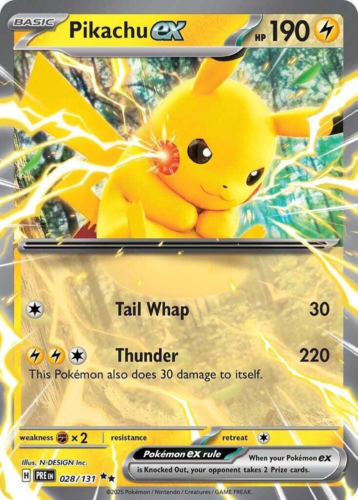 Pikachu ex (028/131) [Scarlet & Violet: Prismatic Evolutions] | Odin's Place