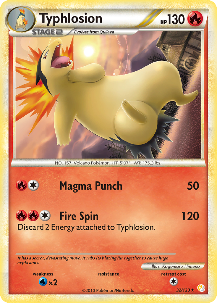 Typhlosion (32/123) (Cracked Ice Holo) [HeartGold & SoulSilver: Base Set] | Odin's Place