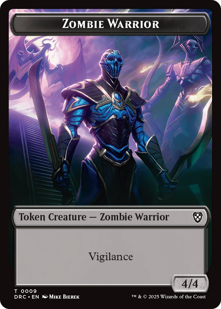 Zombie Army // Zombie Warrior Double-Sided Token [Aetherdrift Tokens] | Odin's Place