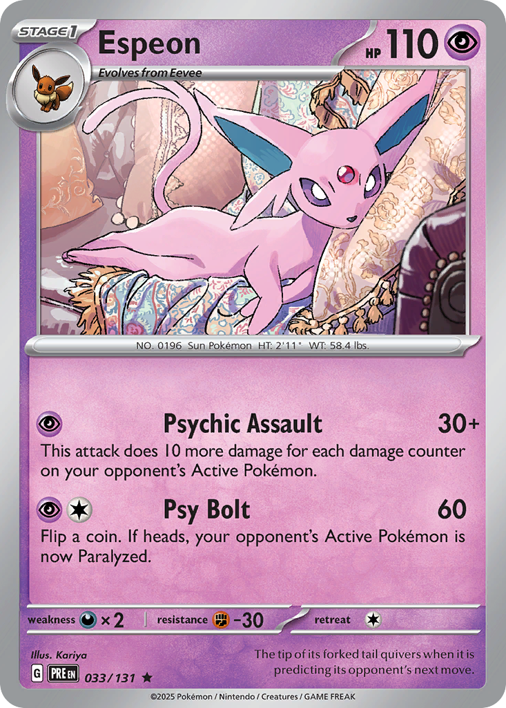 Espeon (033/131) (Master Ball Pattern) [Scarlet & Violet: Prismatic Evolutions] | Odin's Place