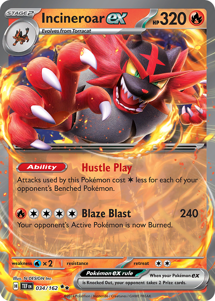 Incineroar ex (034/162) [Scarlet & Violet: Temporal Forces] | Odin's Place