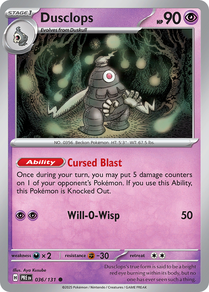 Dusclops (036/131) (Master Ball Pattern) [Scarlet & Violet: Prismatic Evolutions] | Odin's Place