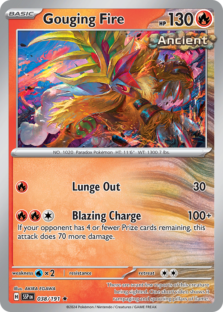 Gouging Fire (038/191) (Theme Deck Exclusive) [Scarlet & Violet: Surging Sparks] | Odin's Place