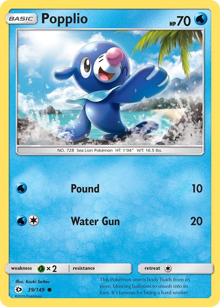 Popplio (39/149) (Water Web Holo) [Sun & Moon: Base Set] | Odin's Place