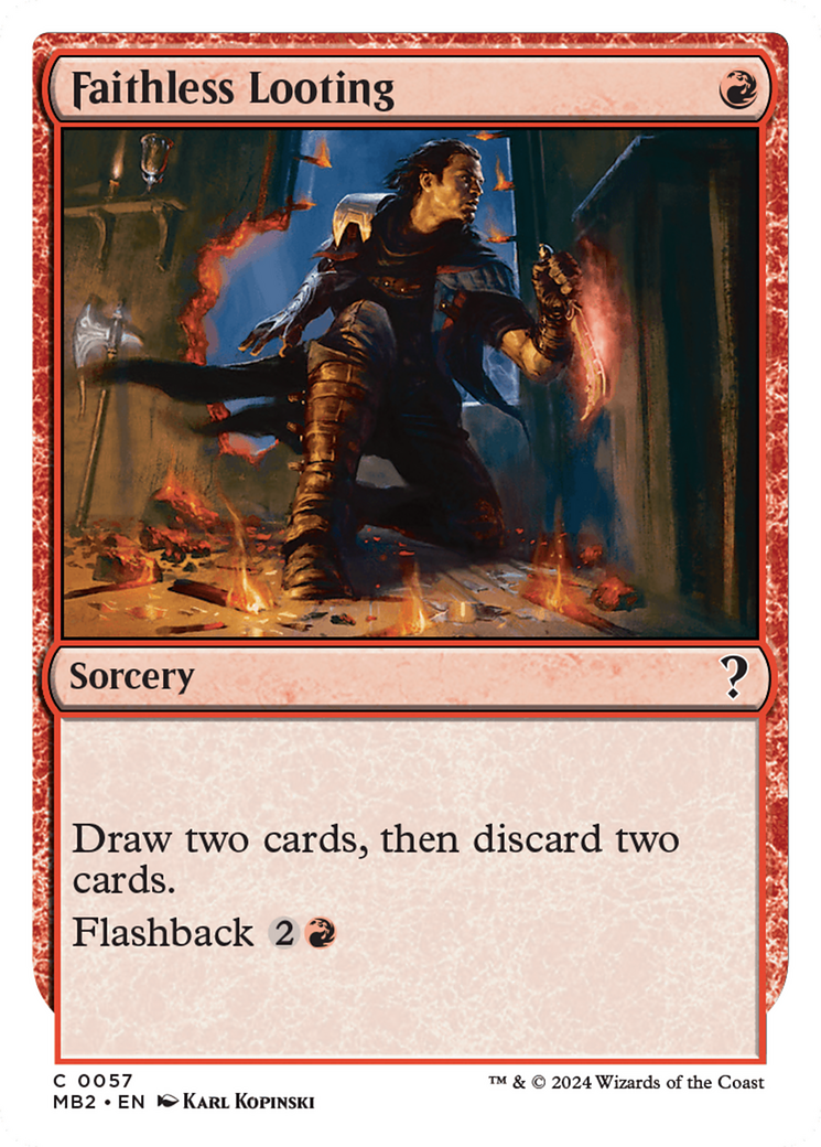 Faithless Looting (White Border) [Mystery Booster 2] | Odin's Place