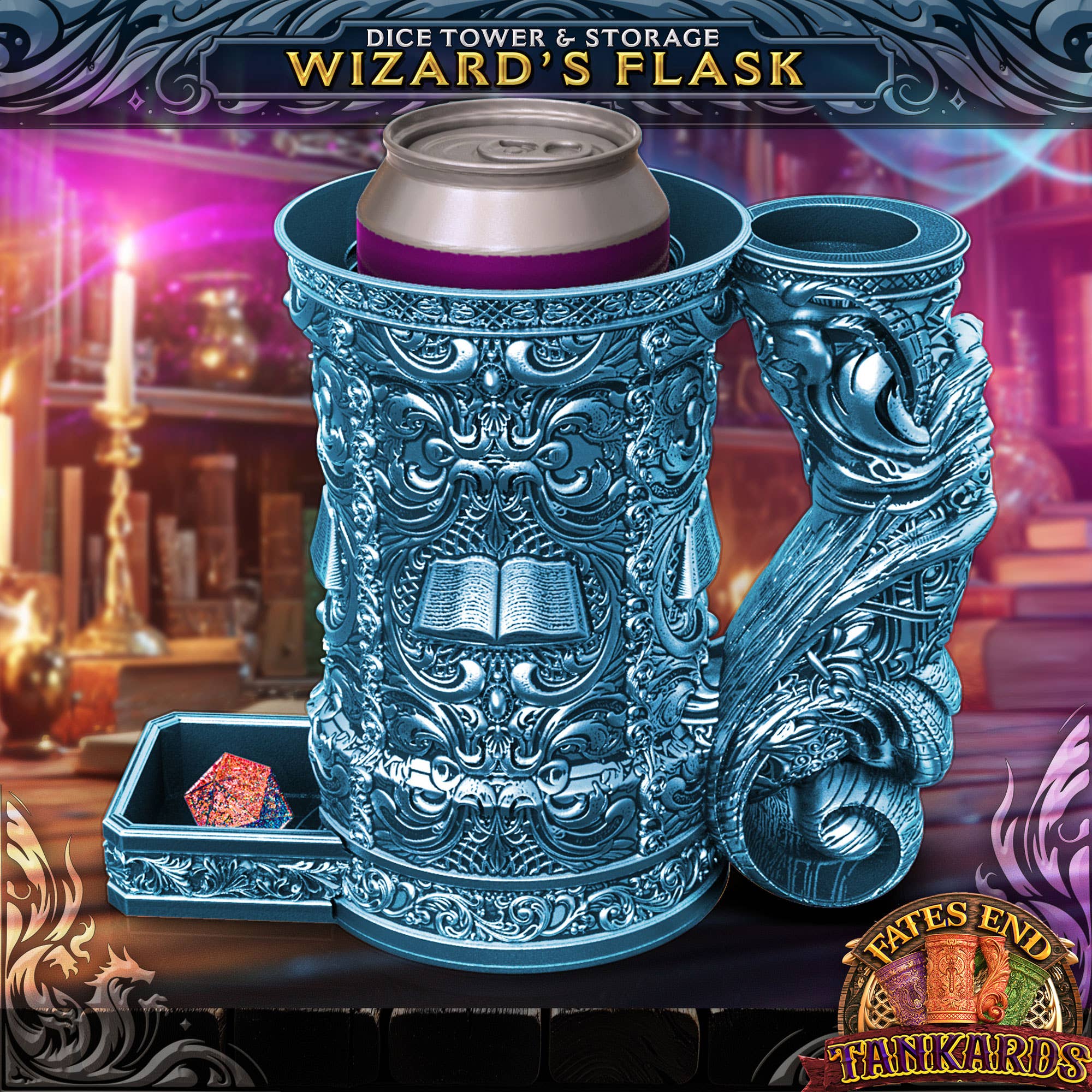 Wizard 12oz Dice Tower Tankard | TTRPG, D&D, Daggerheart | Odin's Place