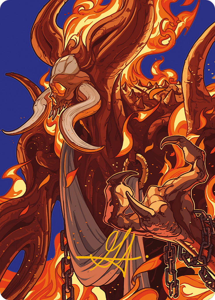 Phlage, Titan of Fire's Fury Art Card (Gold-Stamped Signature) [Modern Horizons 3 Art Series] | Odin's Place