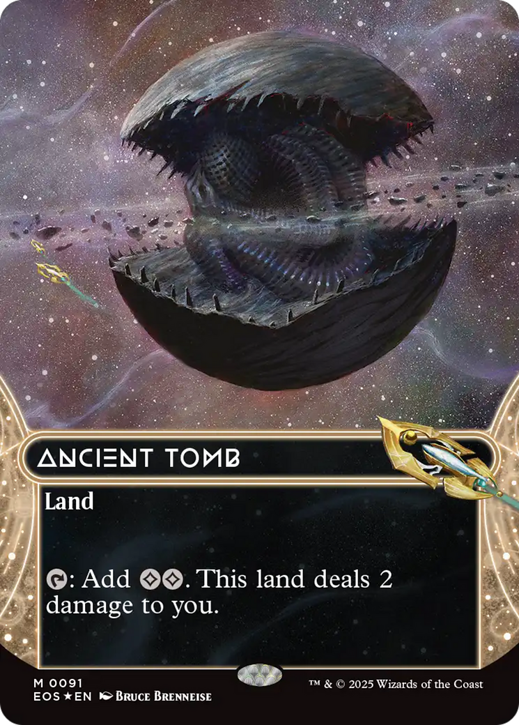 Ancient Tomb (0091) (Borderless) (Galaxy Foil) [Edge of Eternities] | Odin's Place
