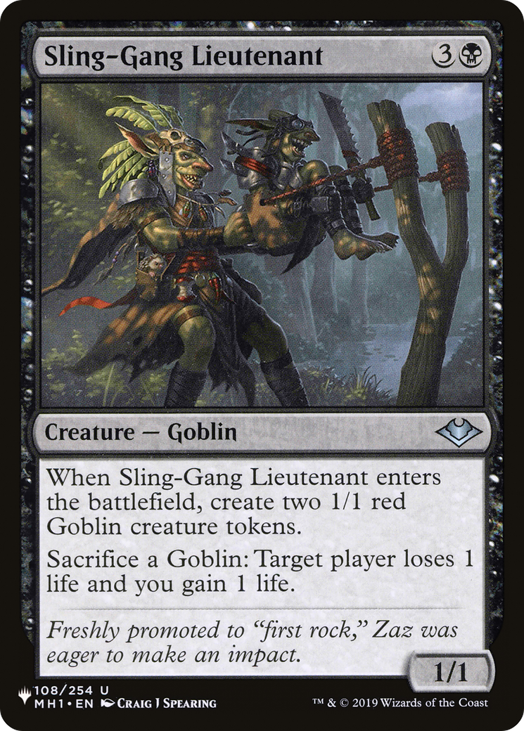 Sling-Gang Lieutenant [The List] | Odin's Place