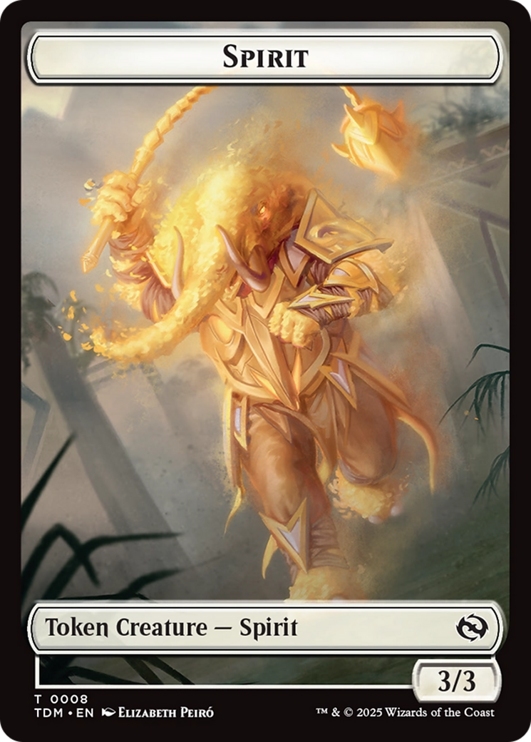 Spirit (0008) // Spirit (0009) Double-Sided Token [Tarkir: Dragonstorm Tokens] | Odin's Place