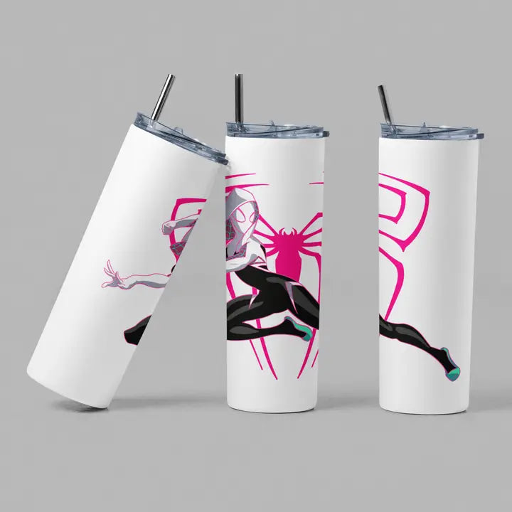 The Geek Boutique: Spider-Gwen Movie Inspired Blue Glow Tumbler | Odin's Place