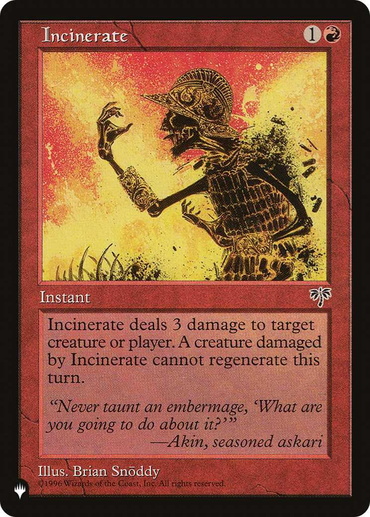 Incinerate [The List] | Odin's Place