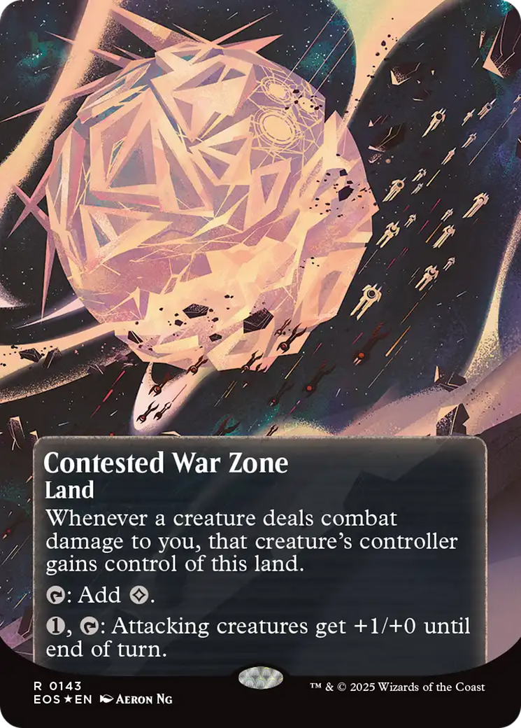 Contested War Zone (0143) (Borderless) (Galaxy Foil) [Edge of Eternities: Stellar Sights] | Odin's Place