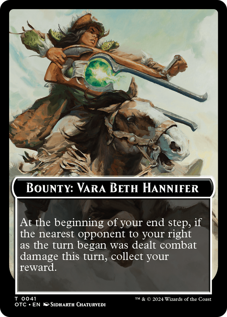 Bounty: Vara Beth Hannifer // Bounty Rules Double-Sided Token [Outlaws of Thunder Junction Commander Tokens] | Odin's Place