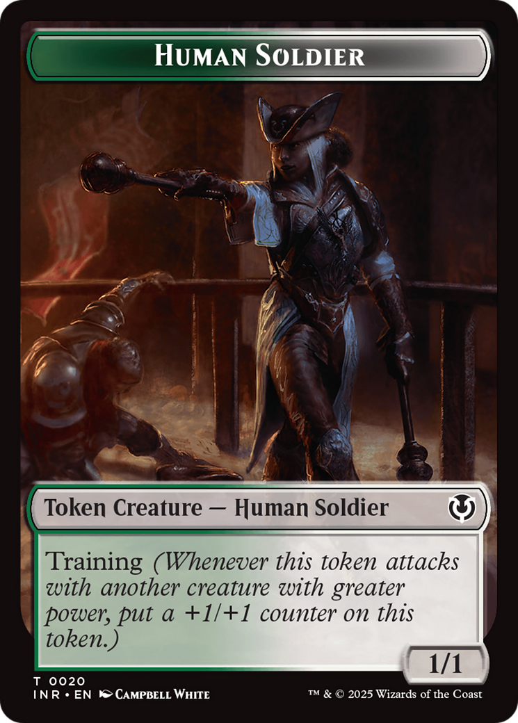 Human Soldier (0020) // Emblem - Tamiyo, Field Researcher Double-Sided Token [Innistrad Remastered Tokens] | Odin's Place