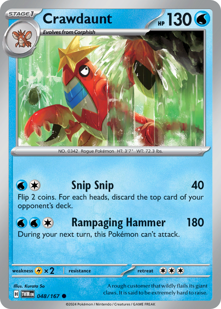 Crawdaunt (048/167) [Scarlet & Violet: Twilight Masquerade] | Odin's Place