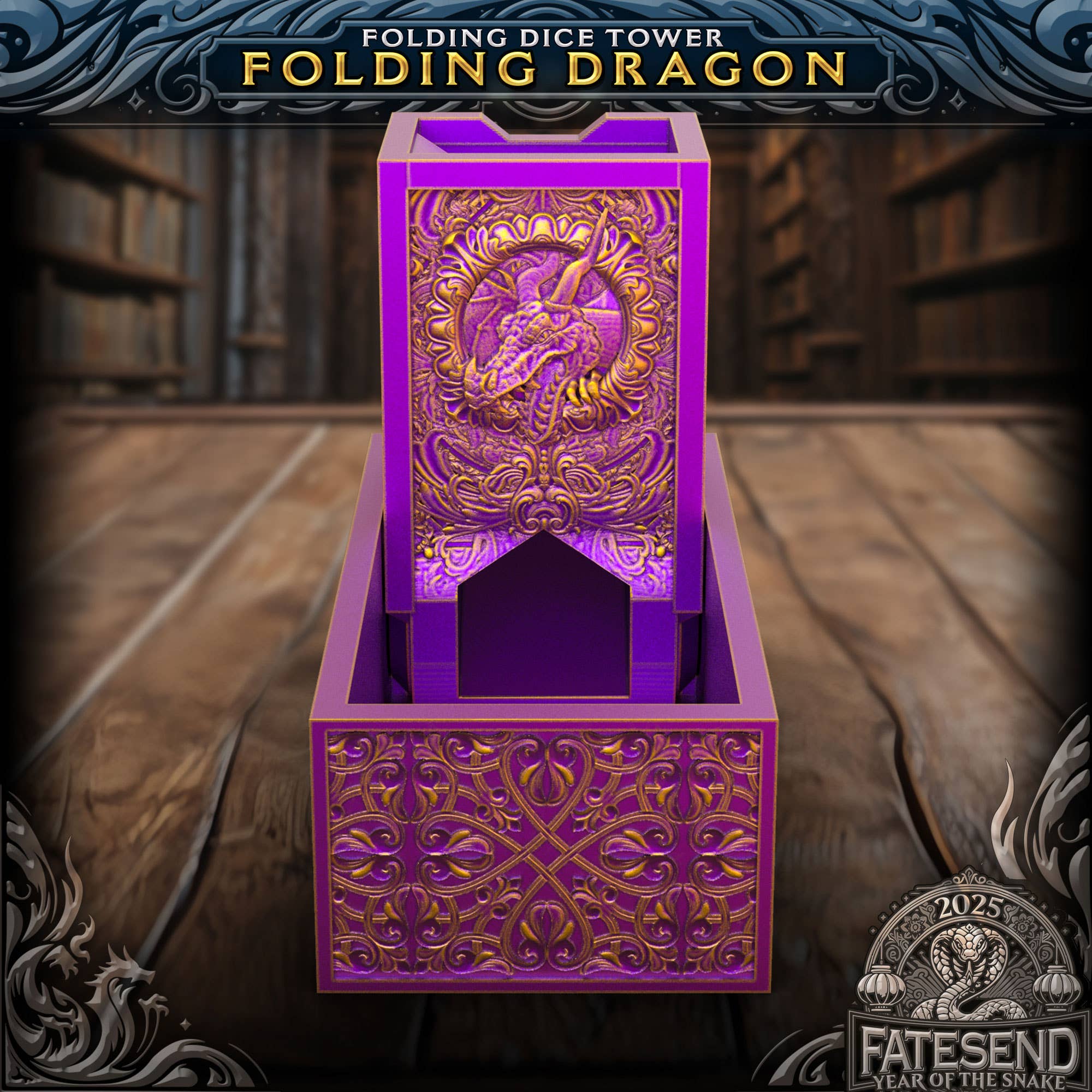 Folding Dragon Dice Tower & Storage | TTRPG, D&D, TCG, CoC | Odin's Place