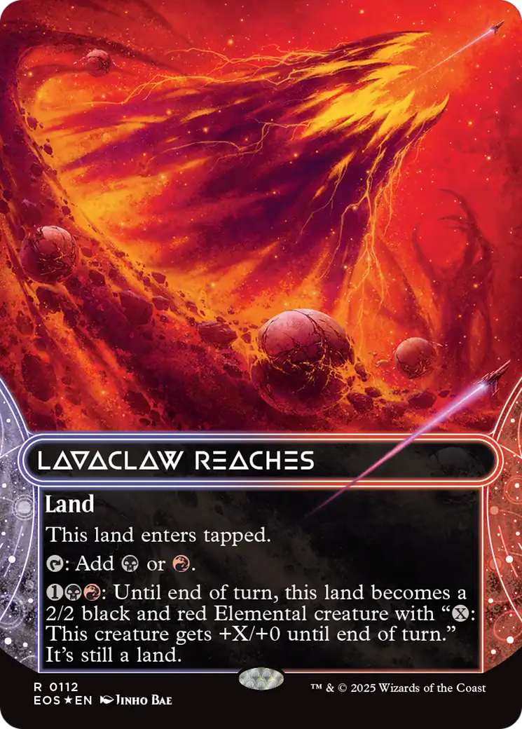 Lavaclaw Reaches (0112) (Borderless) (Galaxy Foil) [Edge of Eternities: Stellar Sights] | Odin's Place