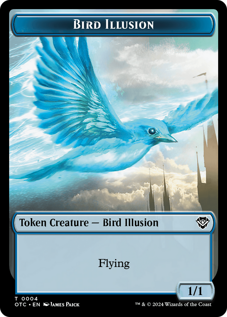 Dragon Elemental // Bird Illusion Double-Sided Token [Outlaws of Thunder Junction Commander Tokens] | Odin's Place