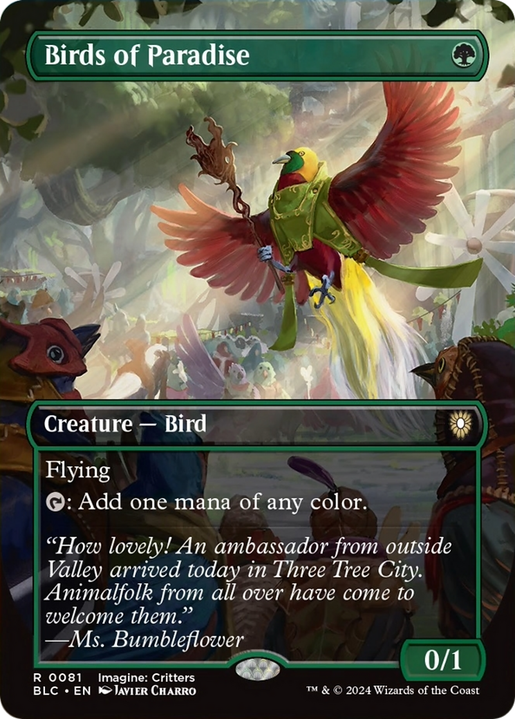 Birds of Paradise (Borderless) [Bloomburrow Commander] | Odin's Place