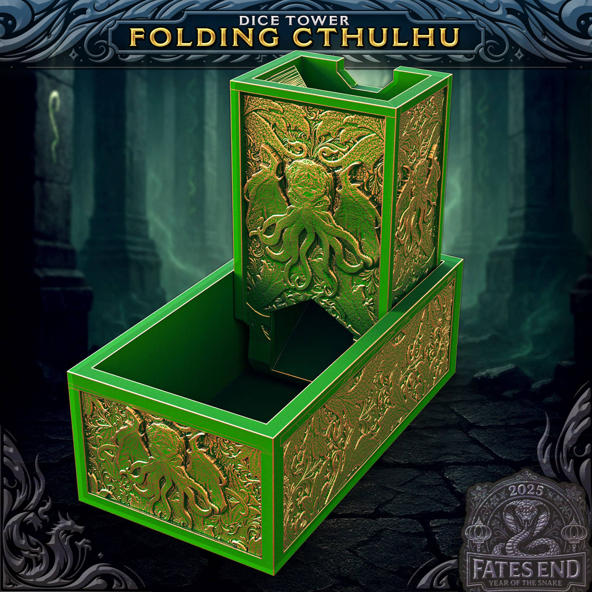 Folding Cthuhlu Tower & Storage | TTRPG, D&D, Daggerheart | Odin's Place